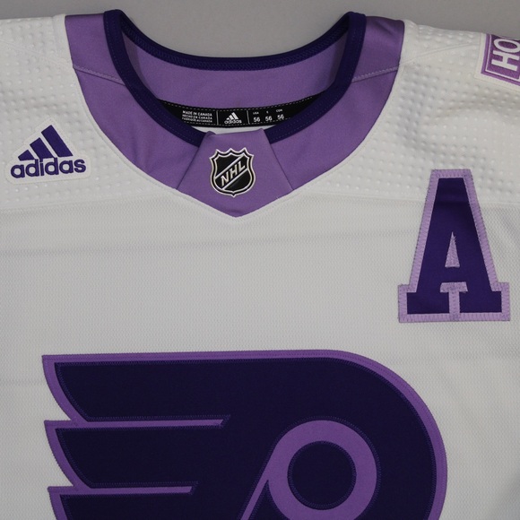 Philadelphia Flyers Ivan Provorov warmup worn Hockey Fights Cancer jersey w/ COA - Picture 6 of 8